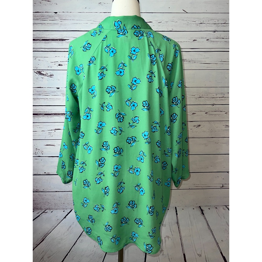 Cabi blouse Sketchbook Floral Go-to Top Small Shirt 5891 Green #5891 Long Sleeve - Picture 5 of 9